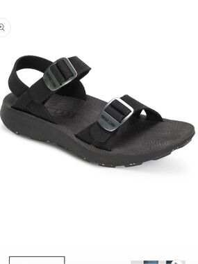 Tread Labs Salina’s Black Adjustable Strap Sandal
